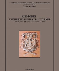 MEMORIE SCIENTIFICHE, GIURIDICHE, LETTERARIE SERIE VIII - VOLUME XVIII - FASC. I, 2015