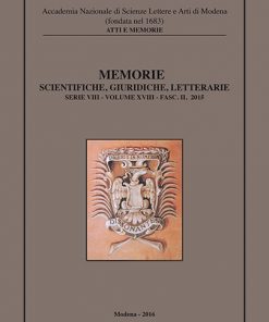 MEMORIE SCIENTIFICHE, GIURIDICHE, LETTERARIE SERIE VIII - VOLUME XVIII - FASC. II, 2015