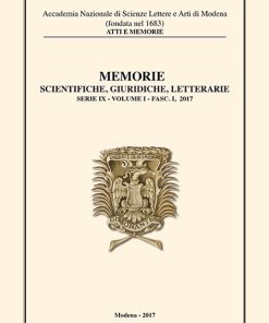 MEMORIE SCIENTIFICHE, GIURIDICHE, LETTERARIE SERIE IX - VOLUME I - FASC. I, 2017