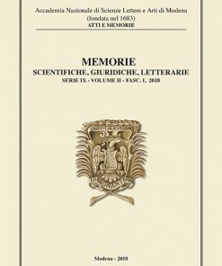 MEMORIE SCIENTIFICHE, GIURIDICHE, LETTERARIE SERIE IX - VOLUME II - FASC. I, 2018