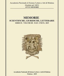 MEMORIE SCIENTIFICHE, GIURIDICHE, LETTERARIE SERIE IX - VOLUME III - FASC. UNICO, 2019