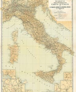 CARTA D'ITALIA - le ferrovie concesse all'industria privata al 1° gennaio 1907